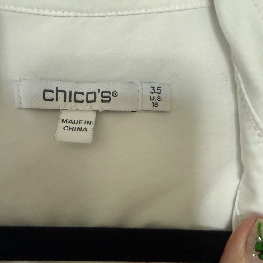 Women’s White Shirt with Silver Bead Detailing - Picture 6 of 6